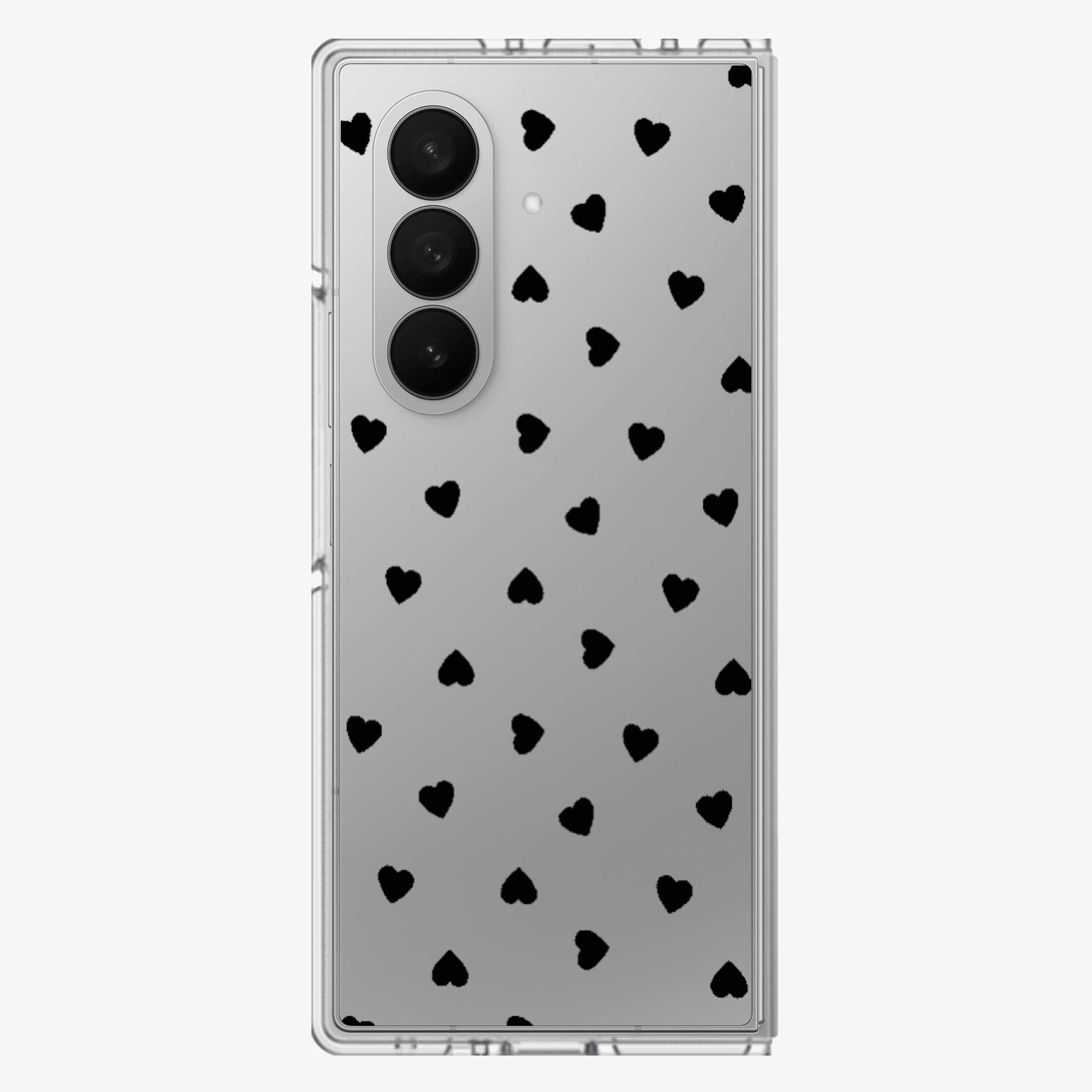 Black Heart's White Background Samsung Z Fold Phone Case