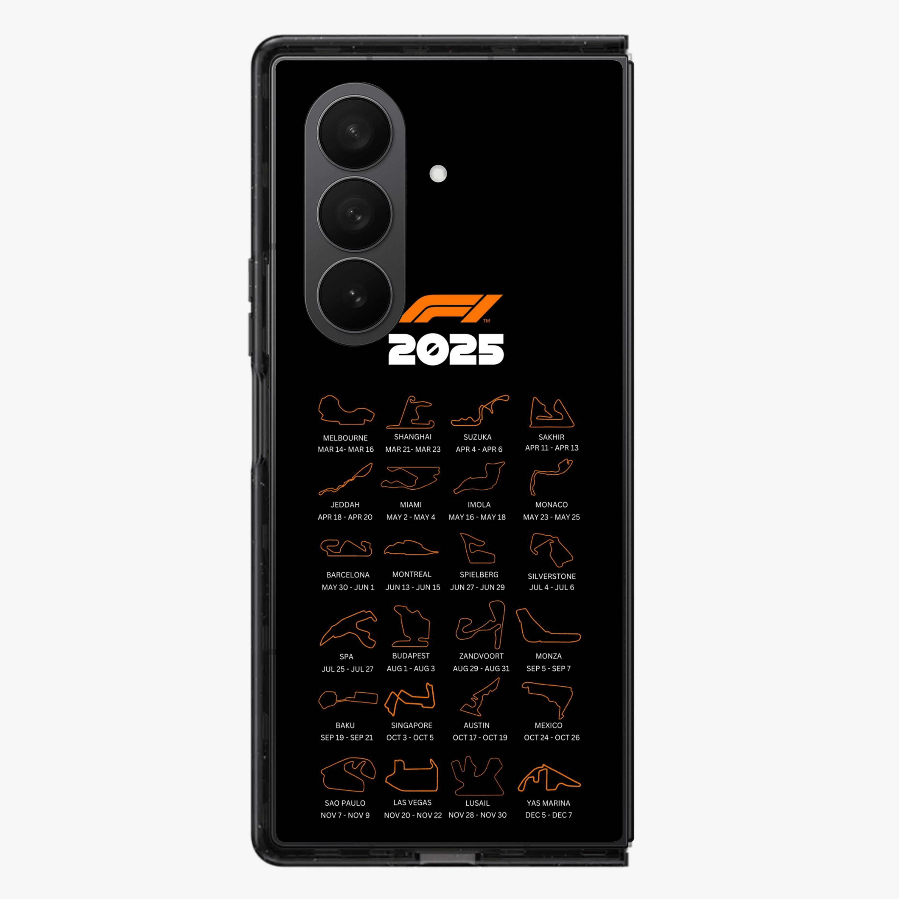 F1 Circuits Samsung Z Fold Phone Case