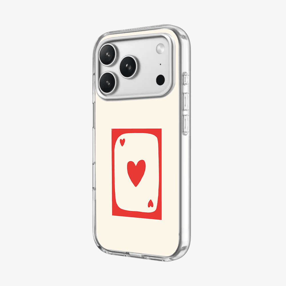 Beige Heart Card Phone Case