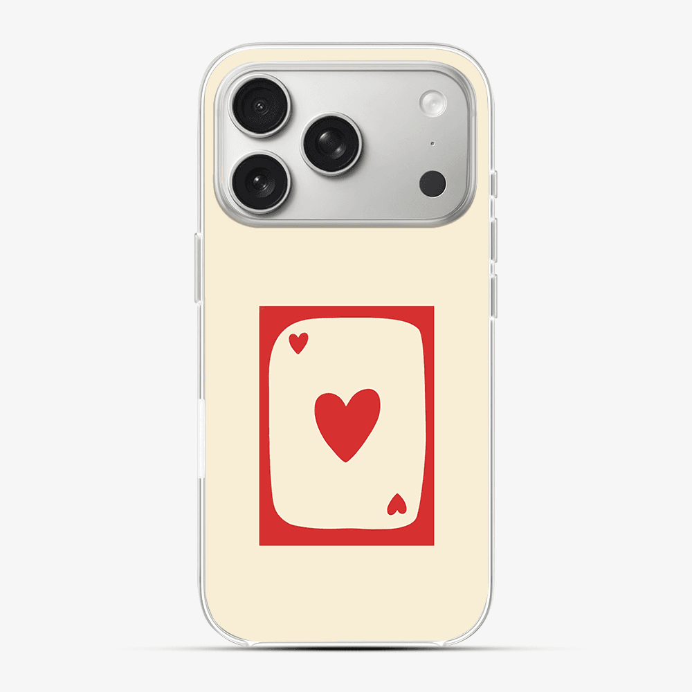 Beige Heart Card Phone Case