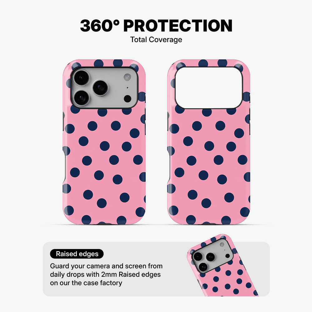 Navy Blush Dots Phone Case