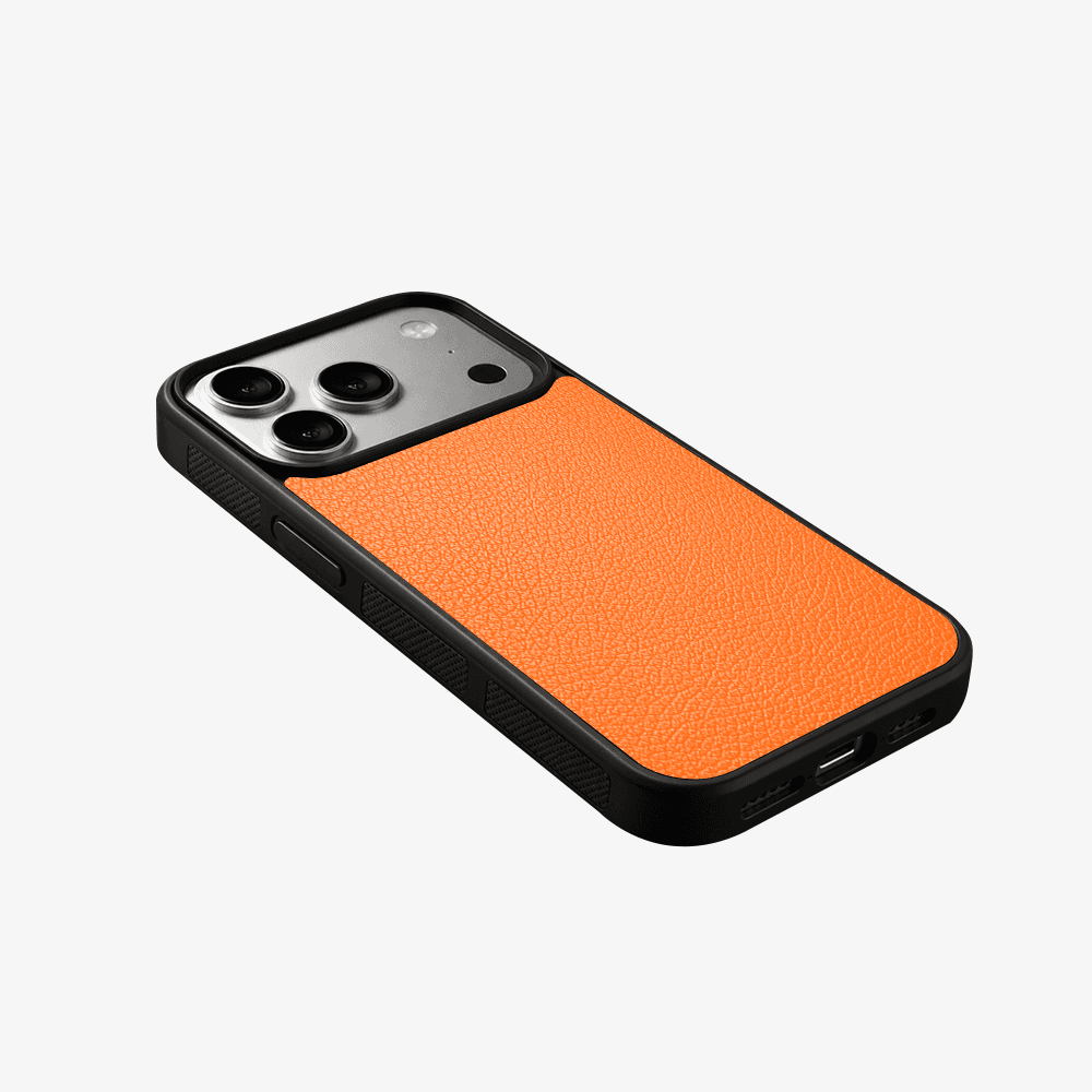 Cosmic Orange Vegan Leather Phone Case