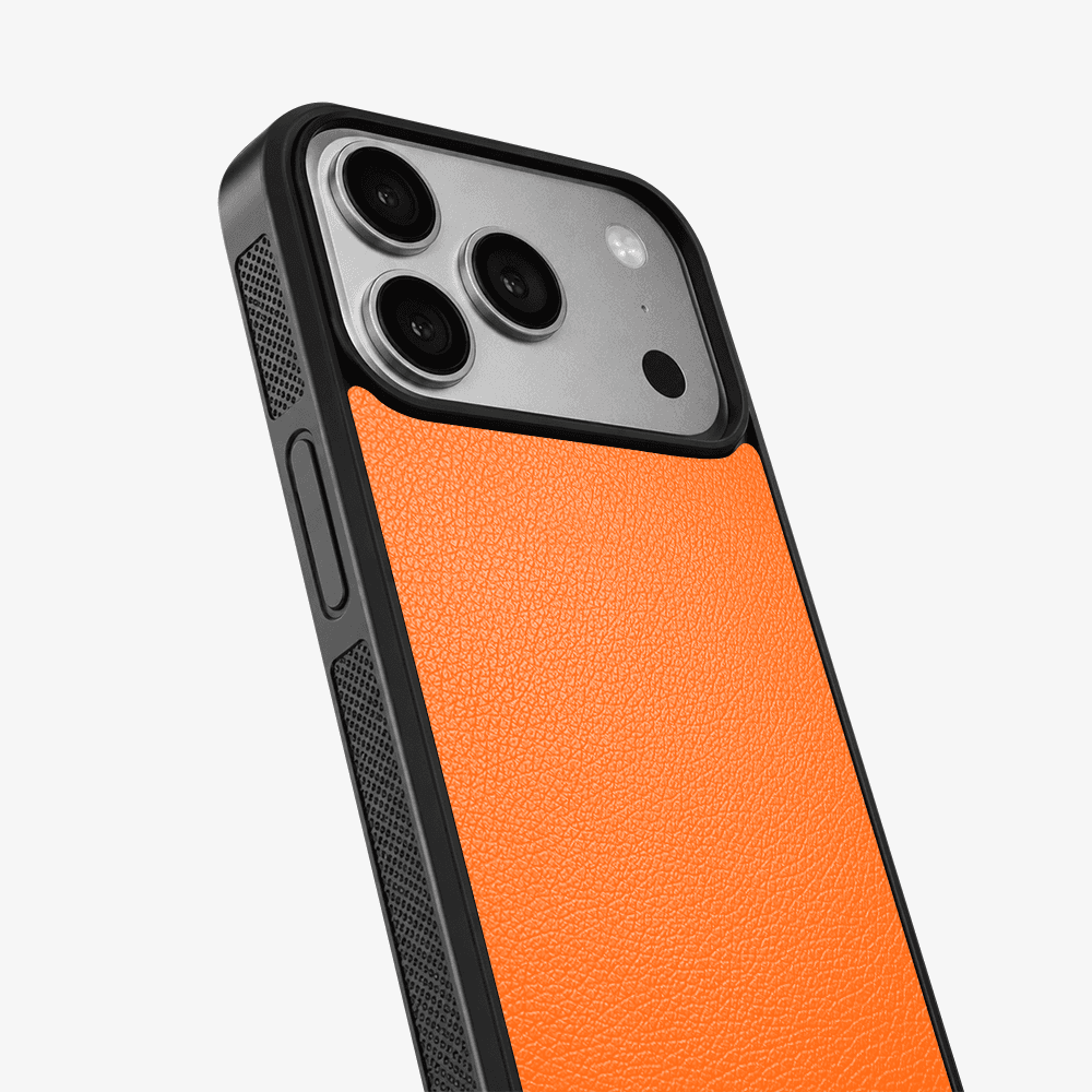 Cosmic Orange Vegan Leather Phone Case