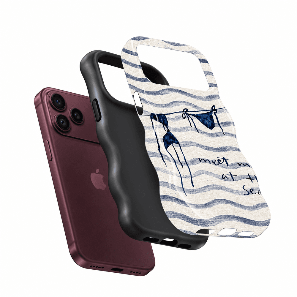 Blue Sketch Stripe Wavy Phone Case
