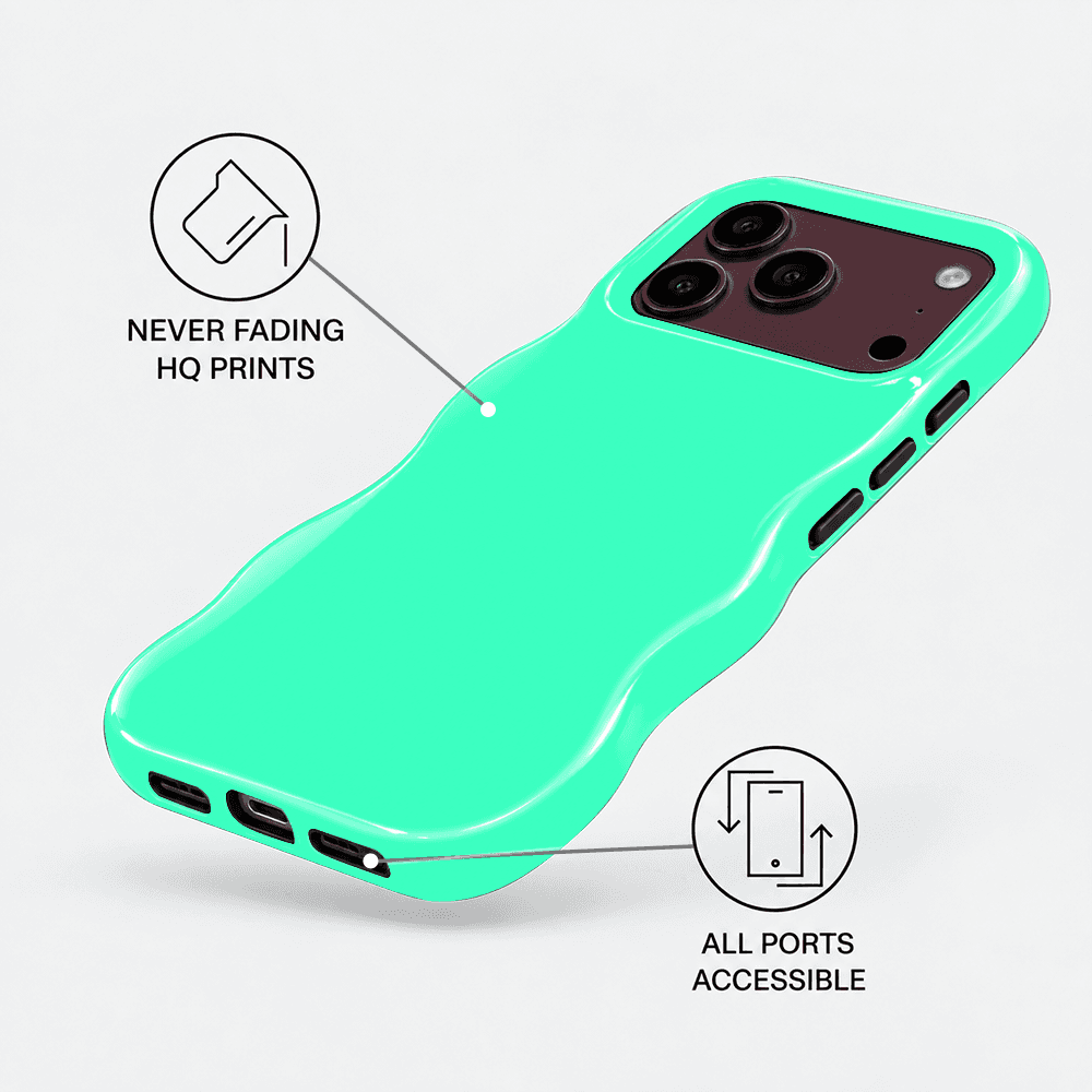 Mint Green Wavy Phone Case