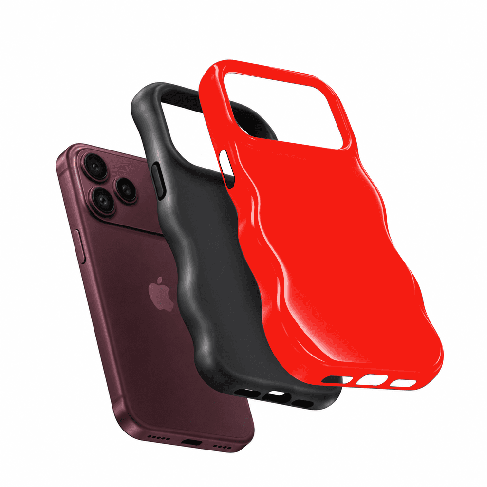 Bright Red Wavy Phone Case