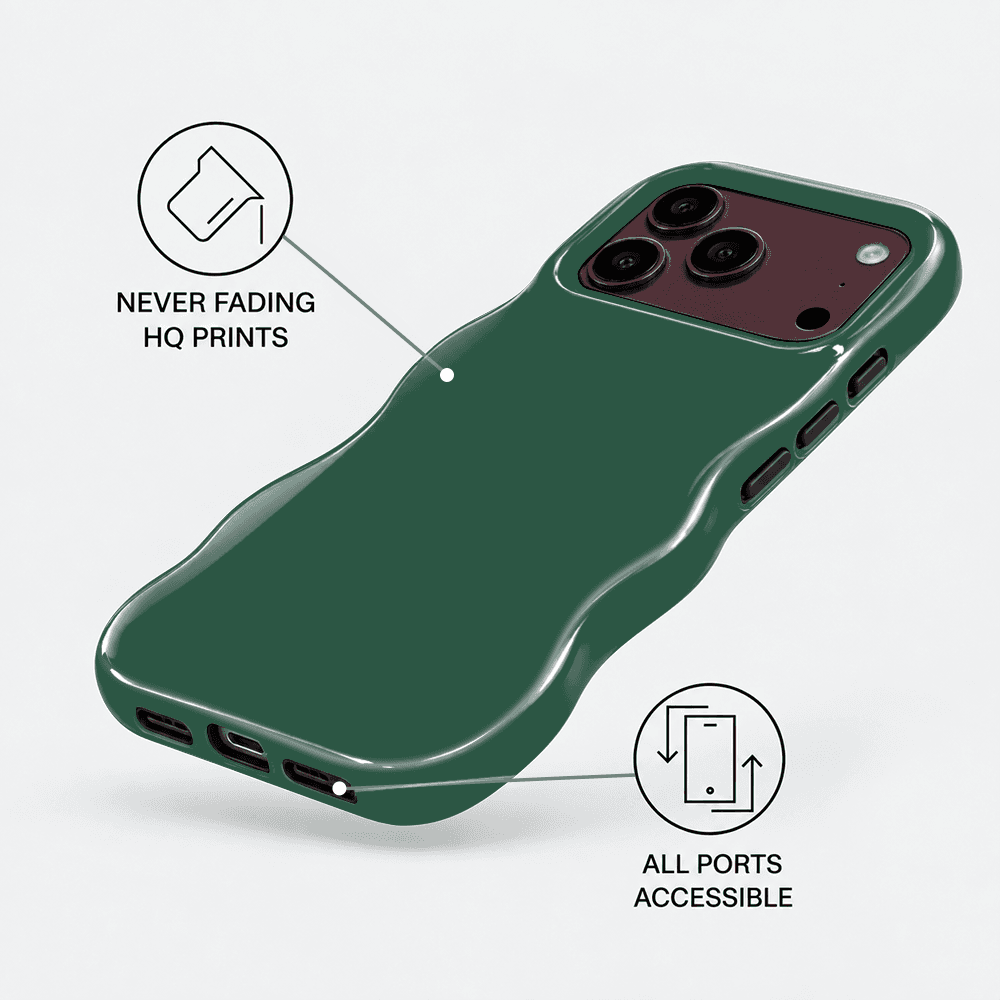 Forest Green Wavy Phone Case