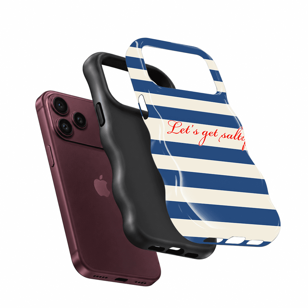 Blue White Stripe Wavy Phone Case