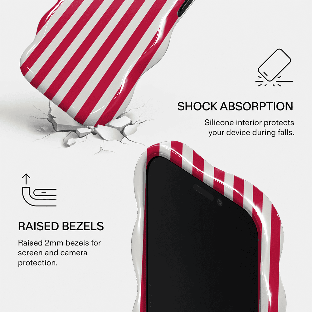 Pink Red Stripe Wavy Phone Case