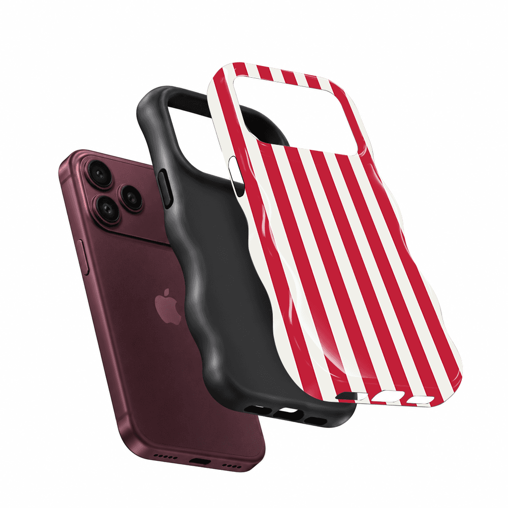 Pink Red Stripe Wavy Phone Case