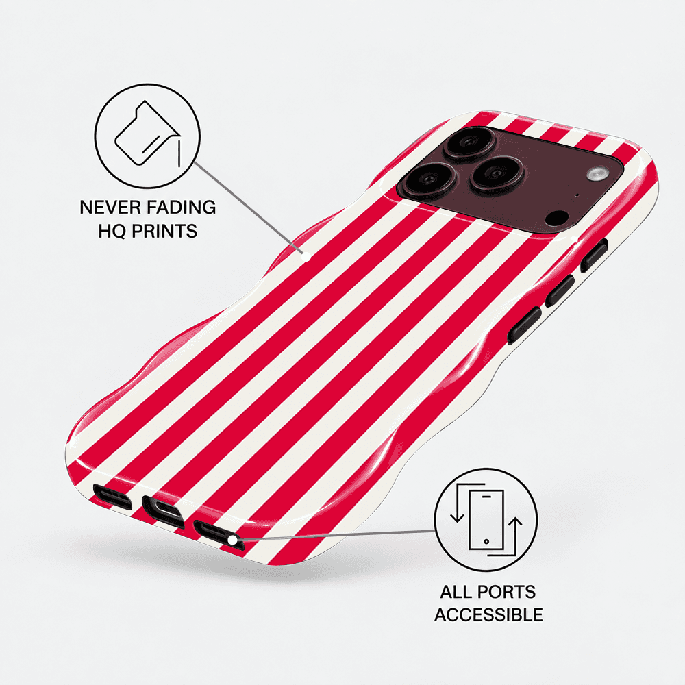 Pink Red Stripe Wavy Phone Case