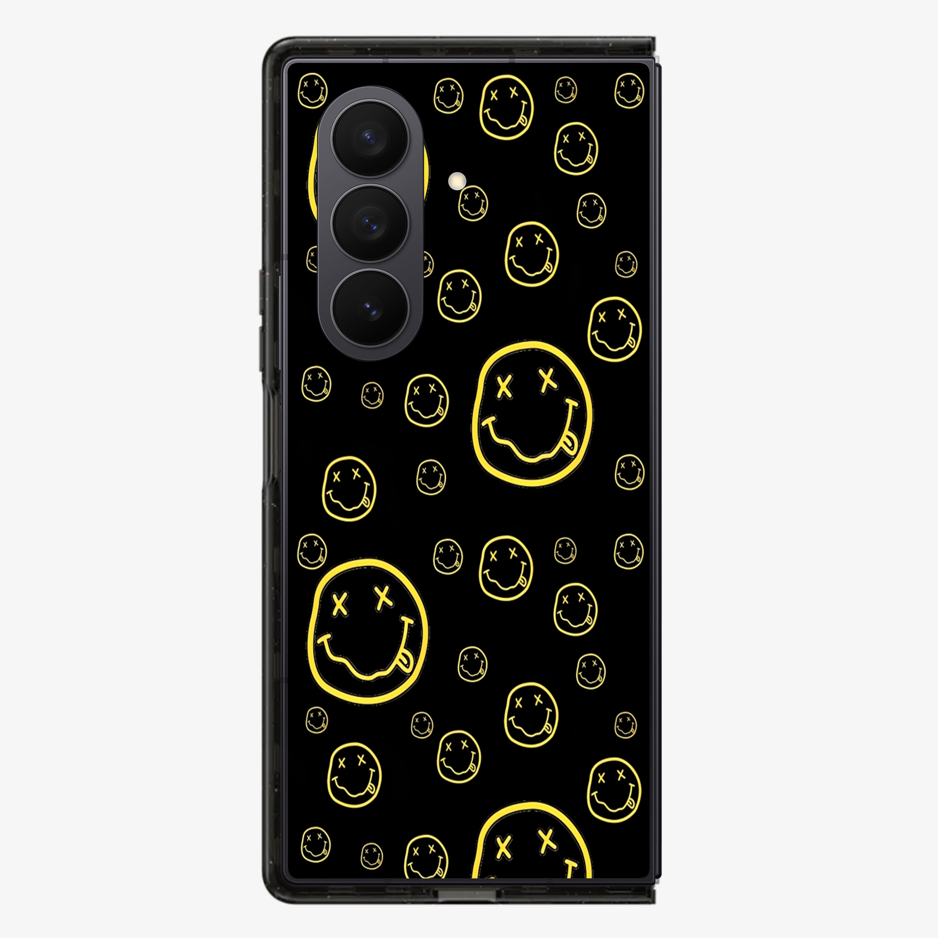Smiley Black Samsung Z Fold Phone Case