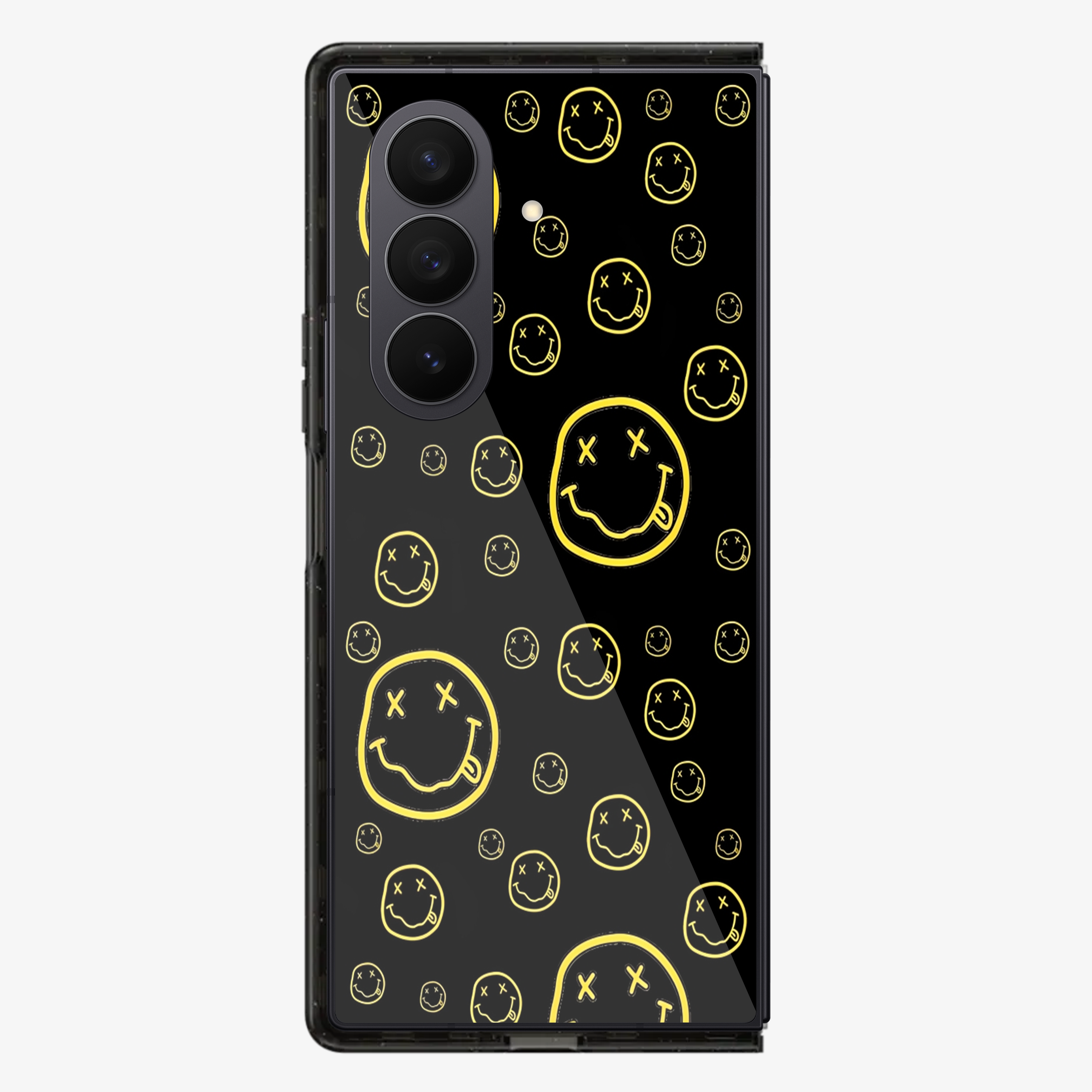 Smiley Black Samsung Z Fold Phone Case