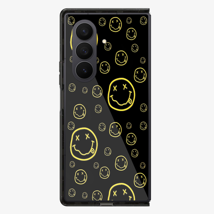 Smiley Black Samsung Z Fold Phone Case