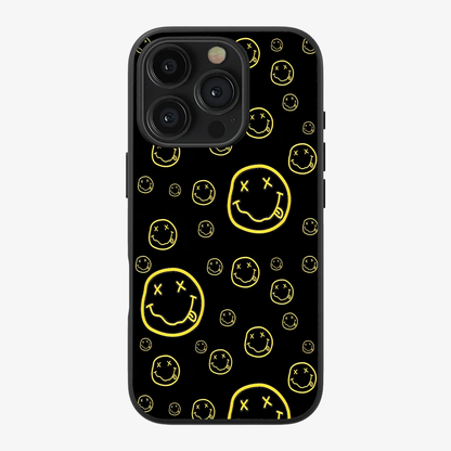 Smiley Black Phone Case Clear Silicone Case