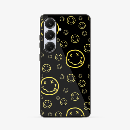 Smiley Black Samsung Phone Case Glass Case
