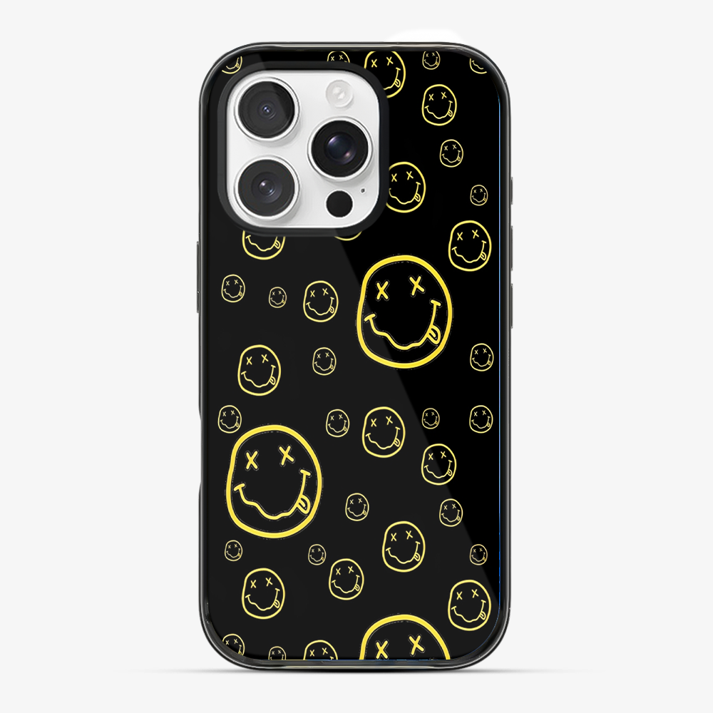 Smiley Black Phone Case Anti Yellow Silicone Case