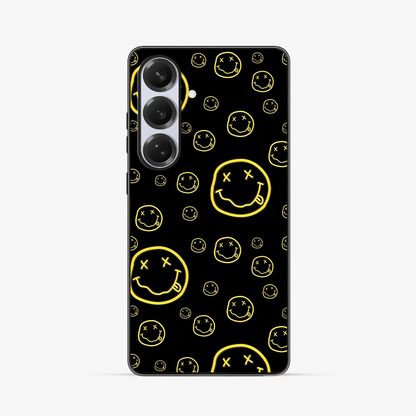 Smiley Black Samsung Phone Case Clear Silicone Case