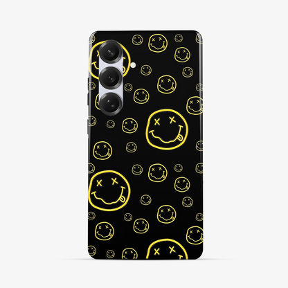 Smiley Black Samsung Phone Case Tough Double Layer