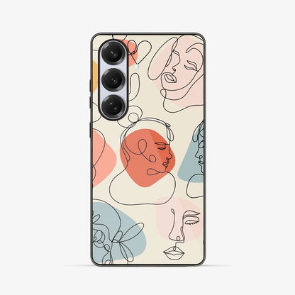 Art Design Face Samsung Phone Case Glass Case