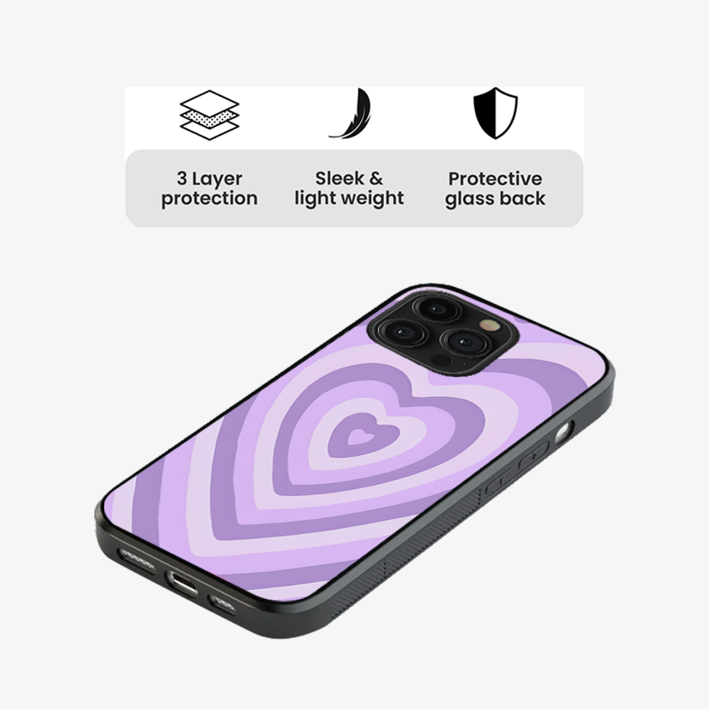 Y2K Purple Hearts Phone Case