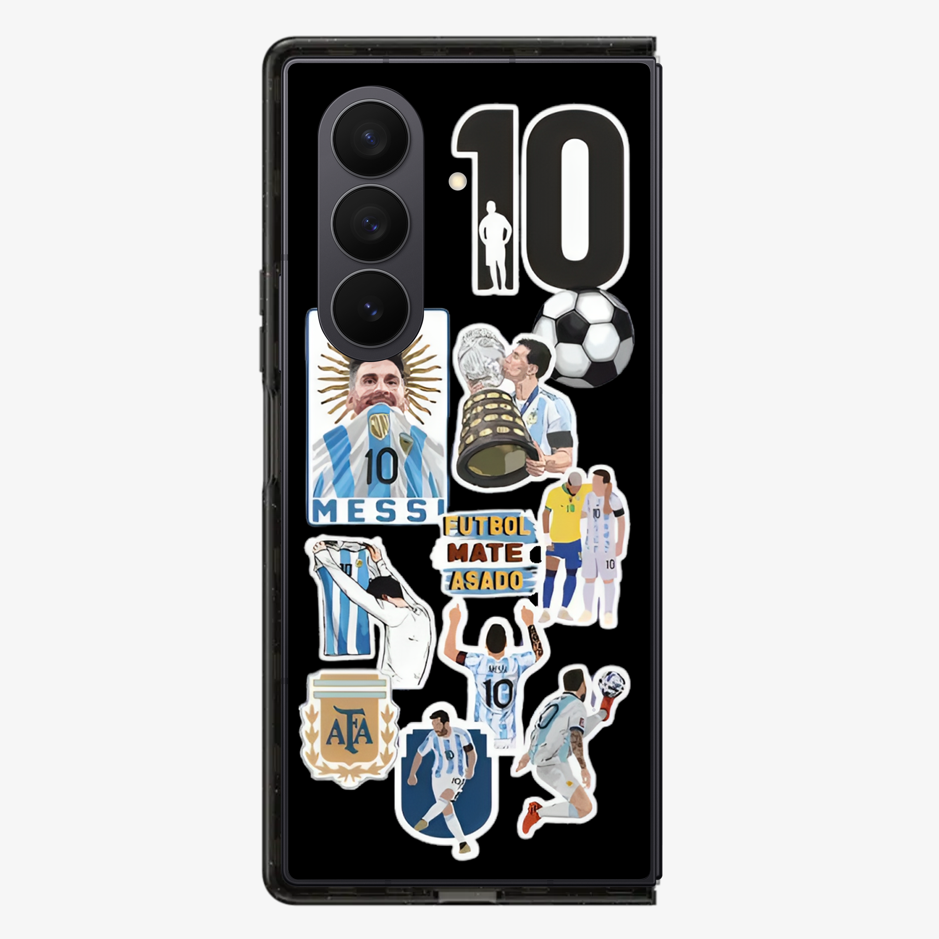 Messi Sticker Samsung Z Fold Phone Case