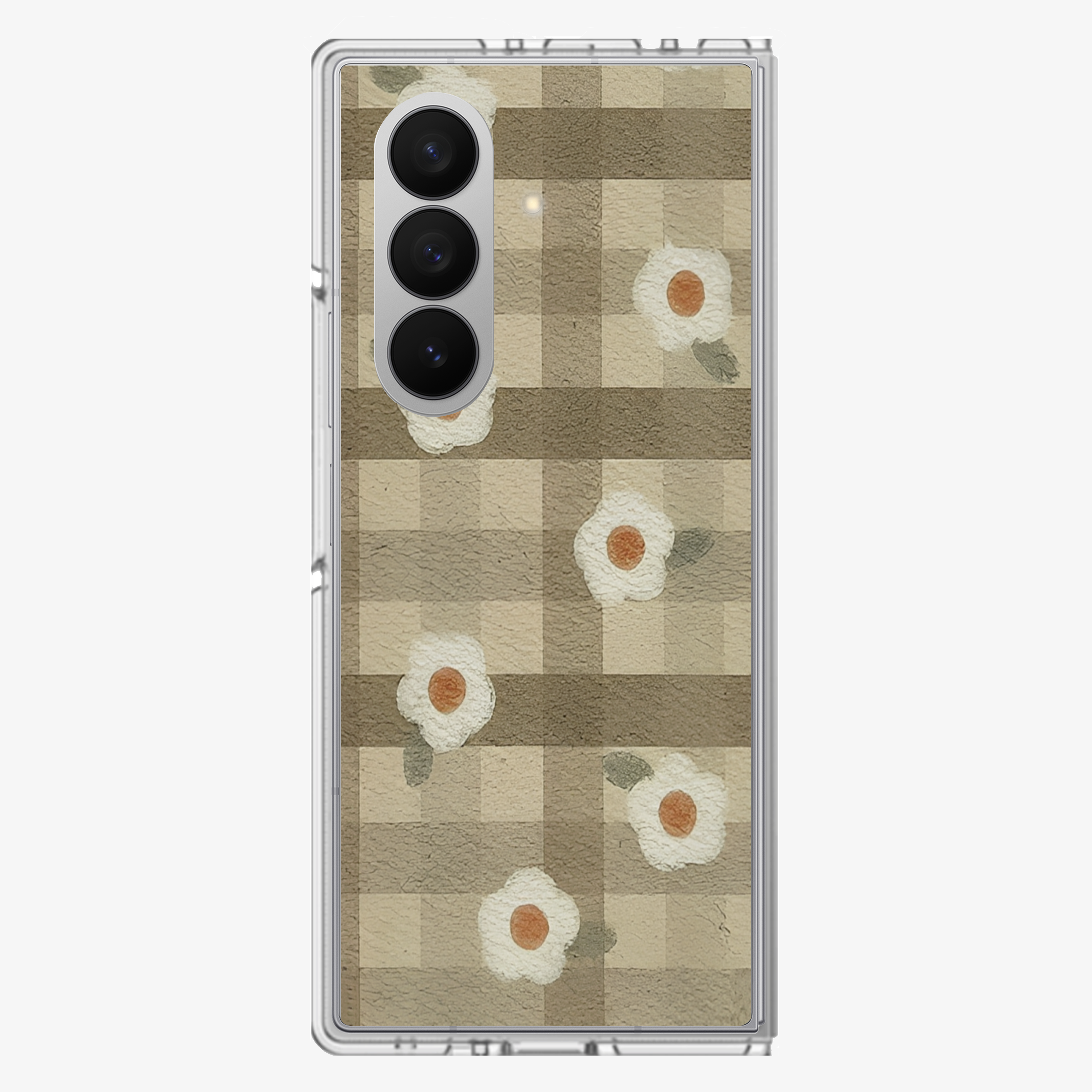 Checkered Flower Samsung Z Fold Phone Case