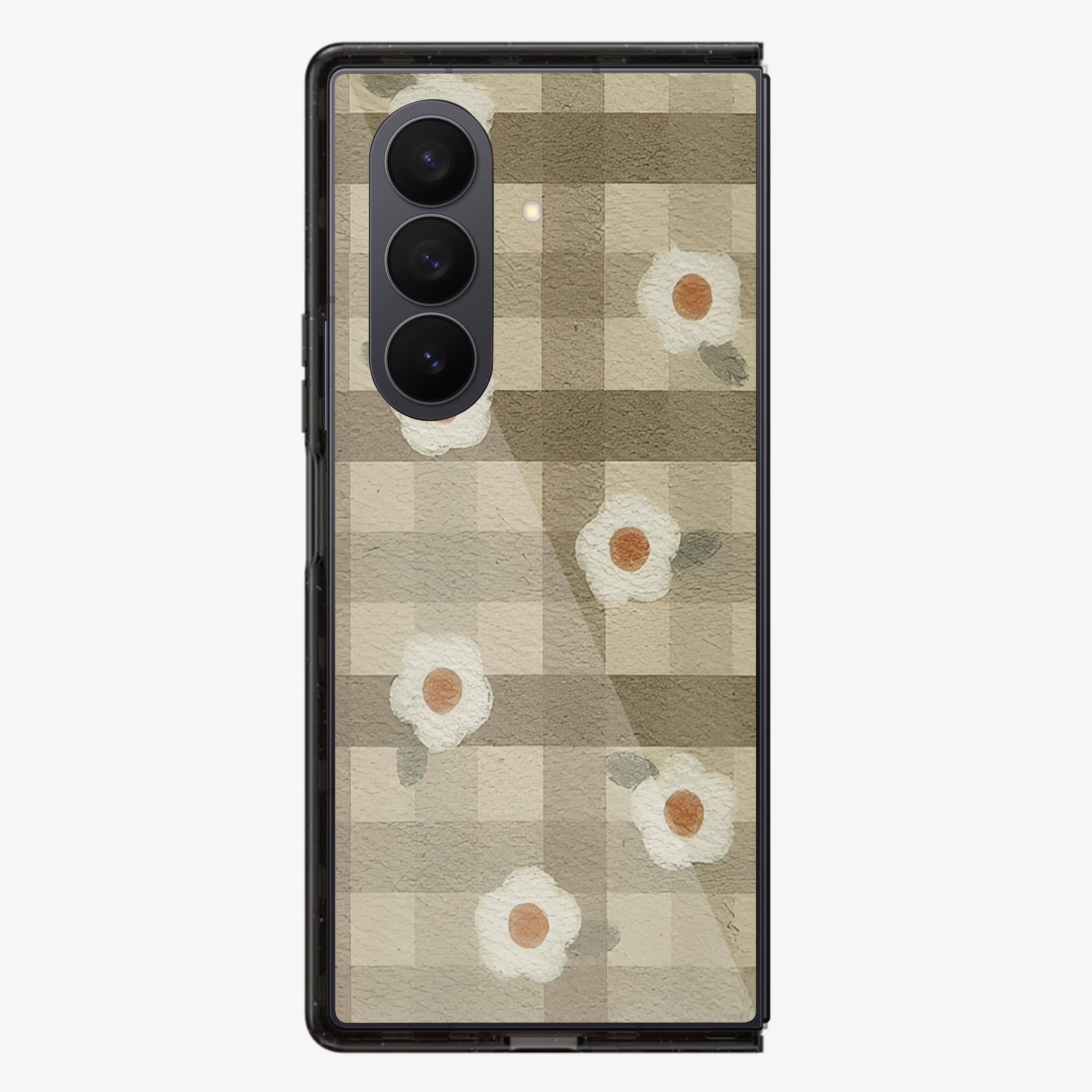 Checkered Flower Samsung Z Fold Phone Case