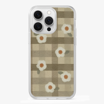 Checkered Flower Phone Case Glass Case