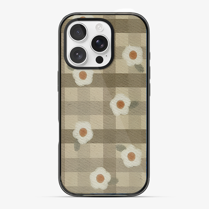 Checkered Flower Phone Case Anti Yellow Silicone Case