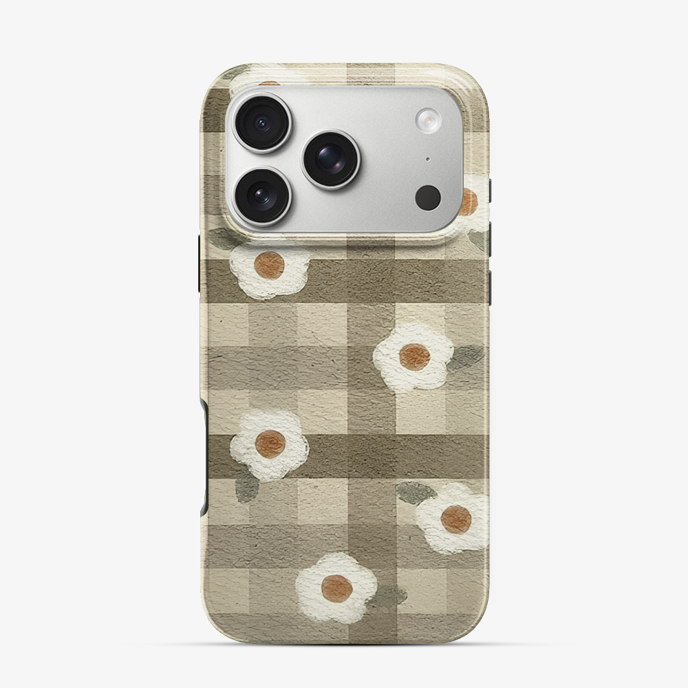 Checkered Flower iPhone 17 Pro Case