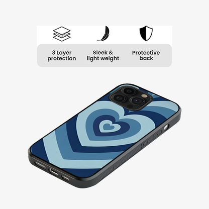 Blue Y2K Hearts Case