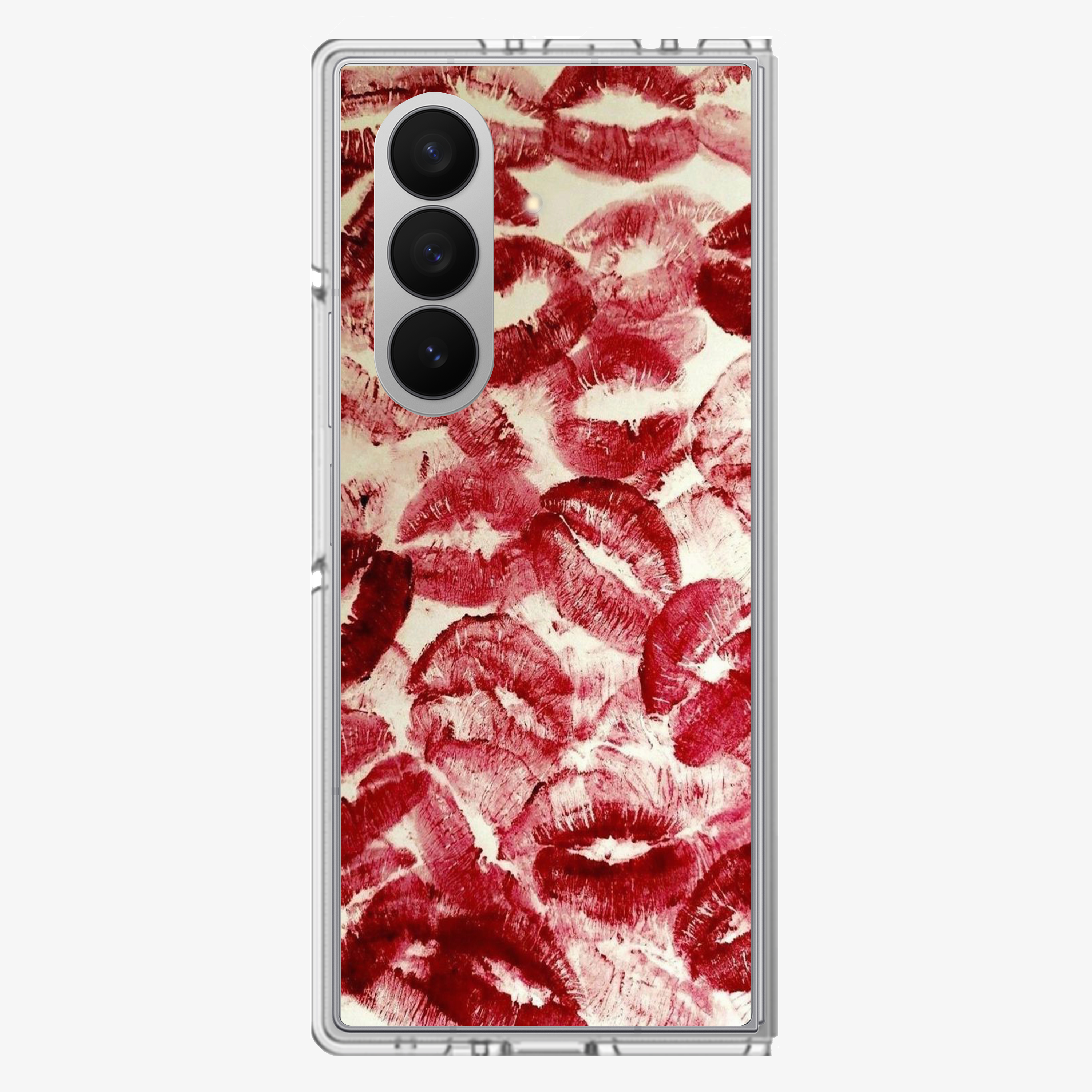 Red Lips Pattern Samsung Z Fold Phone Case
