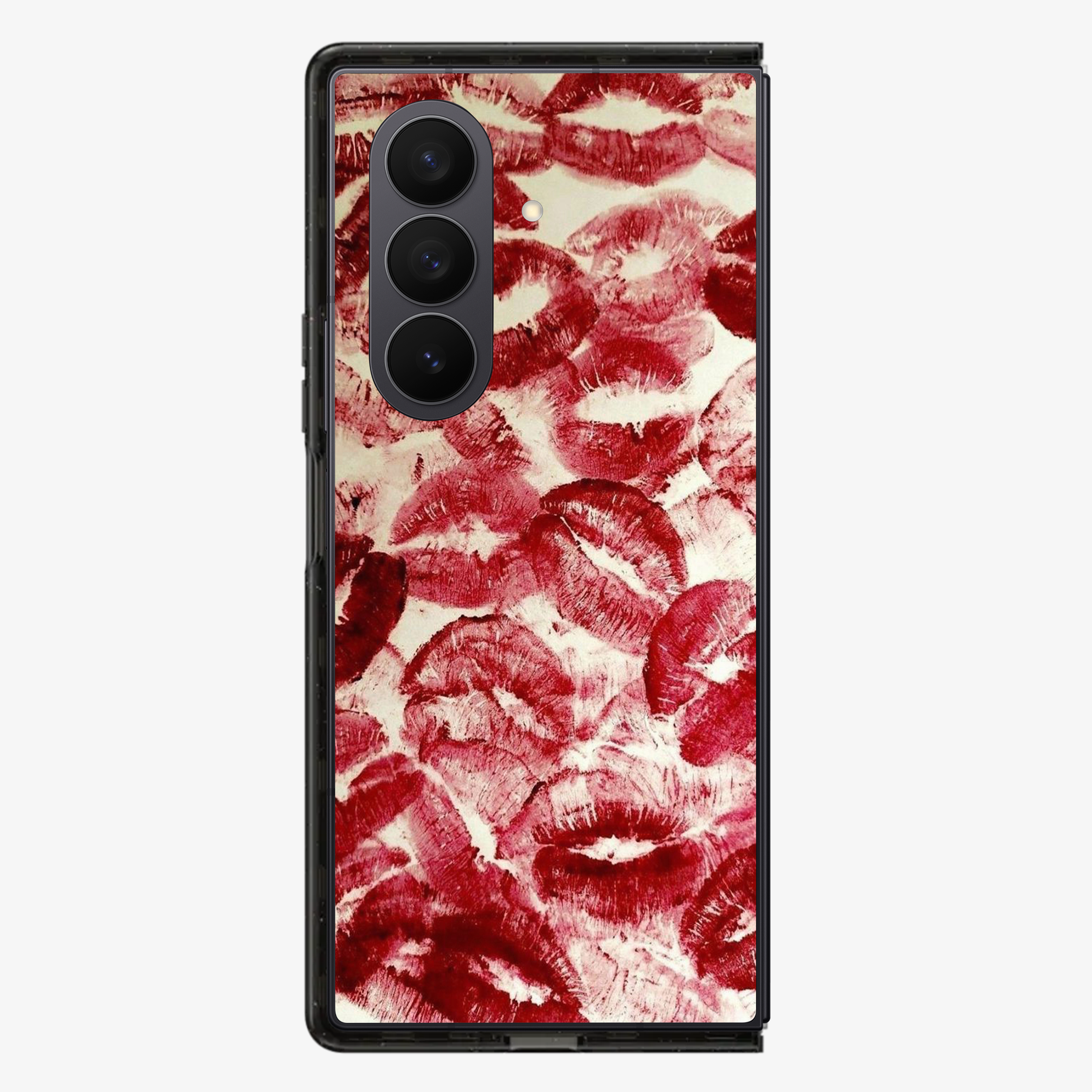 Red Lips Pattern Samsung Z Fold Phone Case