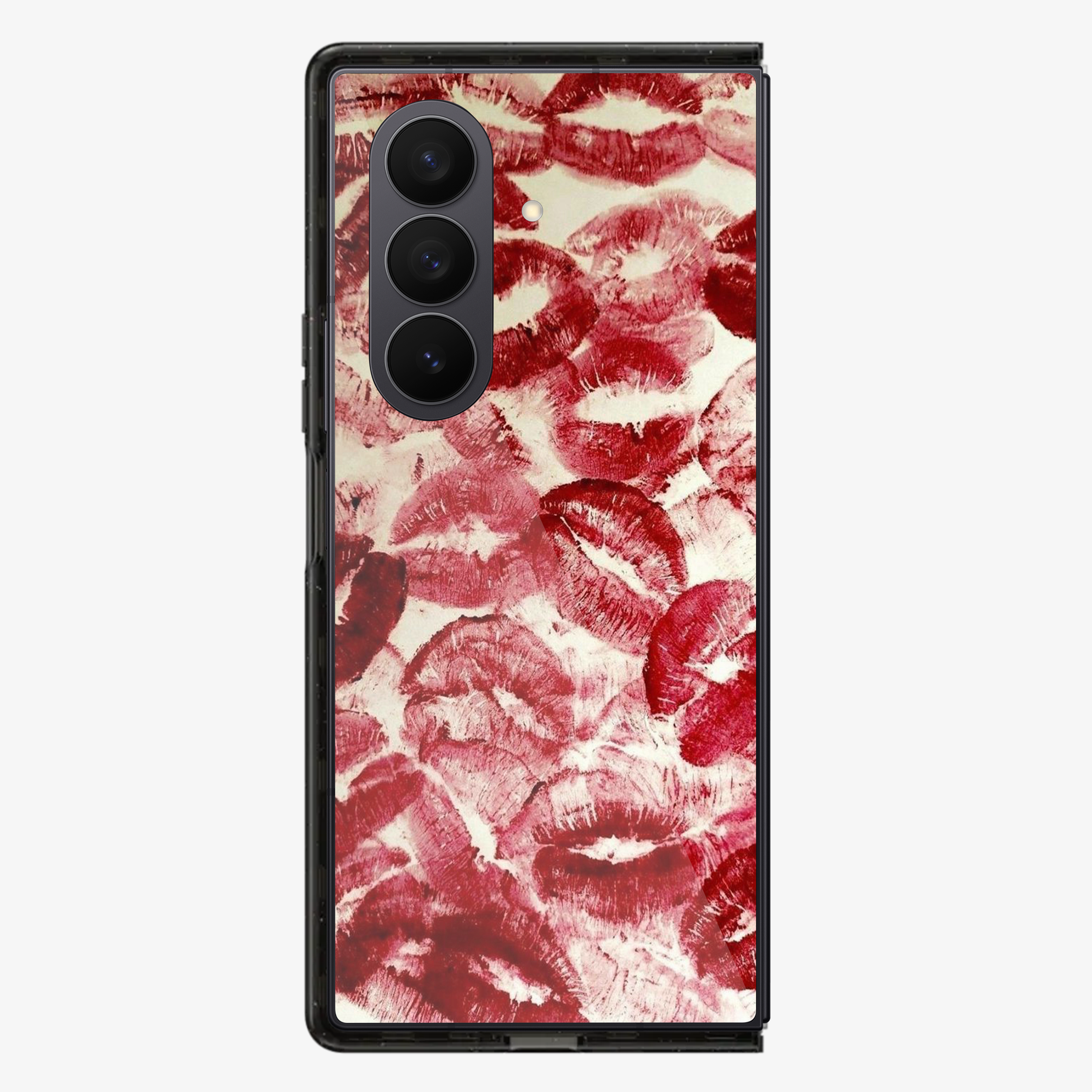 Red Lips Pattern Samsung Z Fold Phone Case