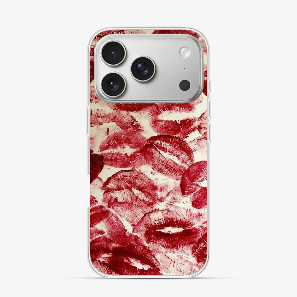 Red Lips Pattern iPhone 17 Pro Case