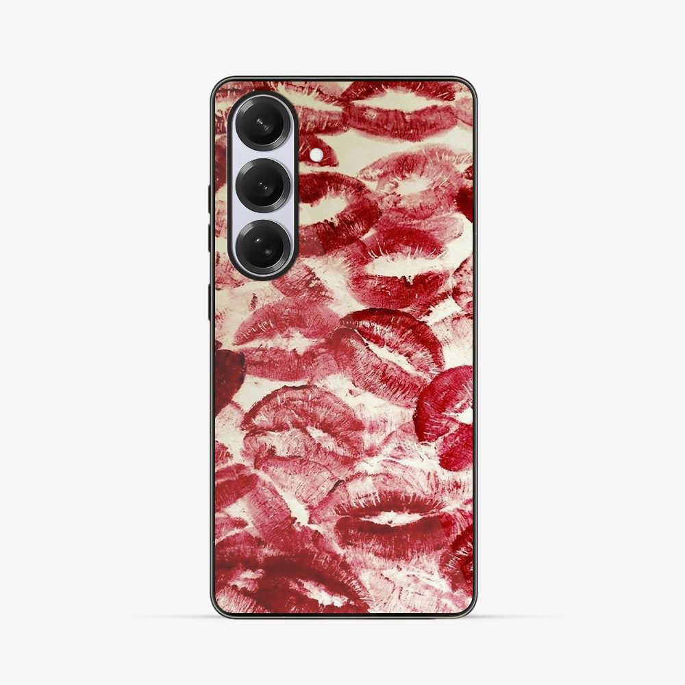 Red Lips Pattern Samsung Phone Case Glass Case