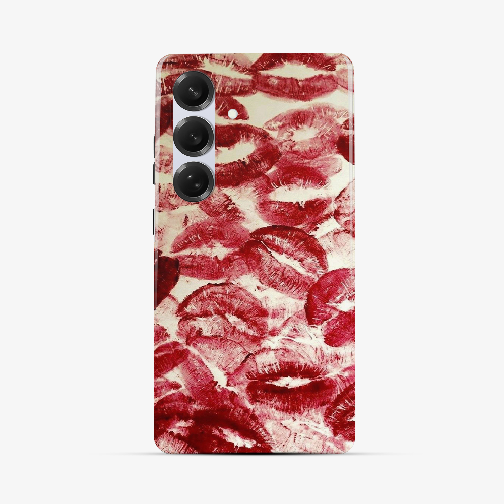 Red Lips Pattern Samsung Phone Case Tough Double Layer