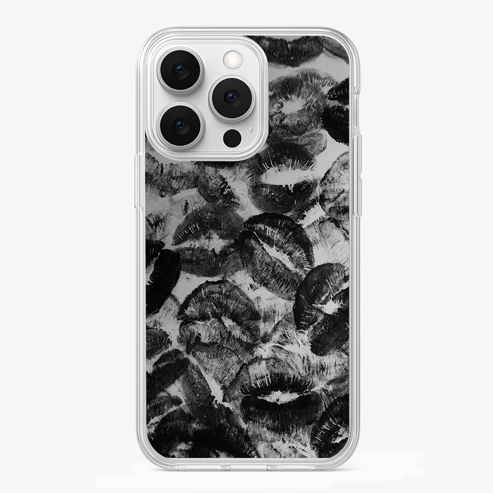 Black Lips Pattern Phone Case Glass Case