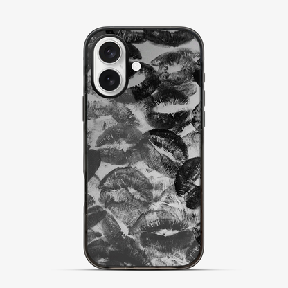 Black Lips Pattern iPhone 16 Case