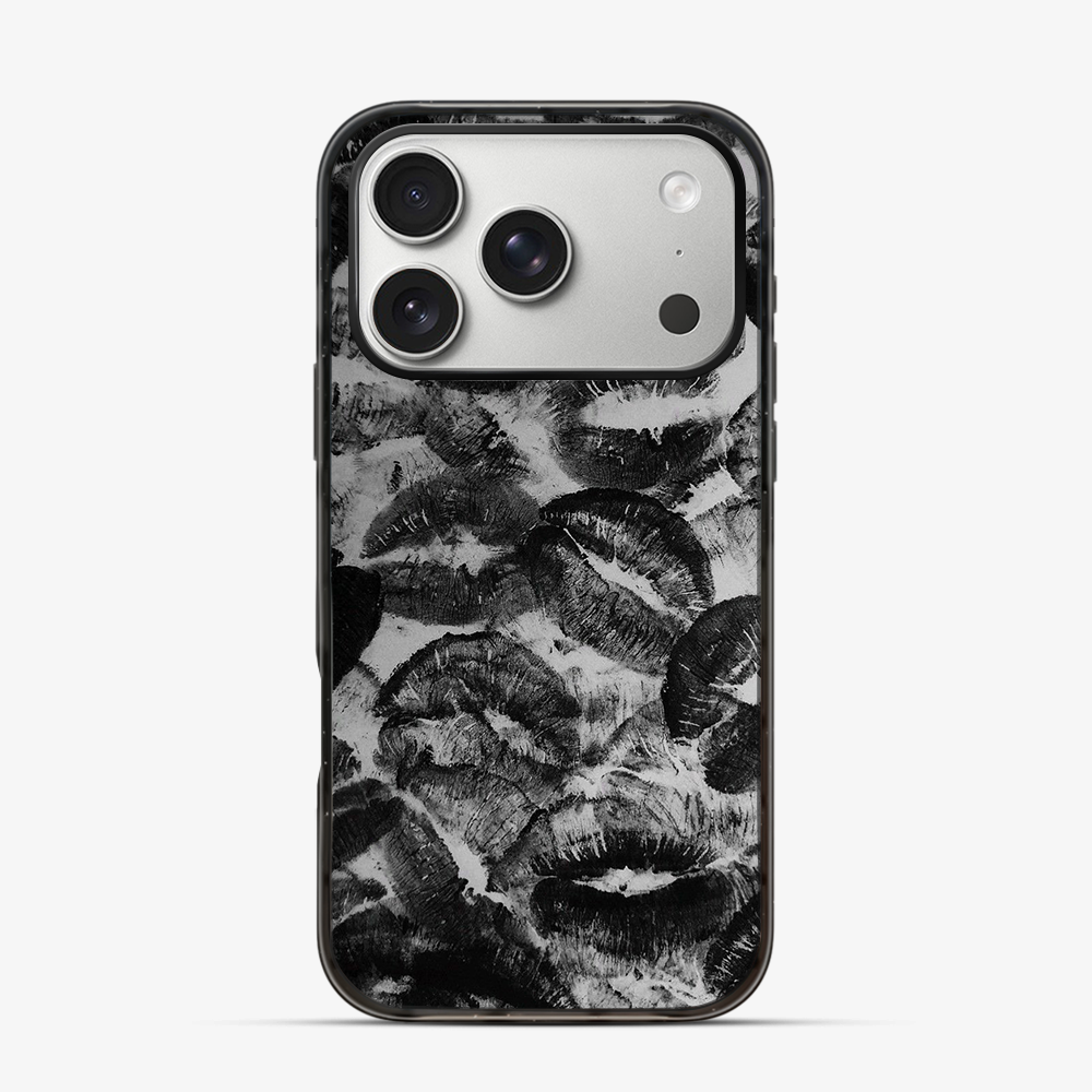 Black Lips Pattern iPhone 17 Pro Case