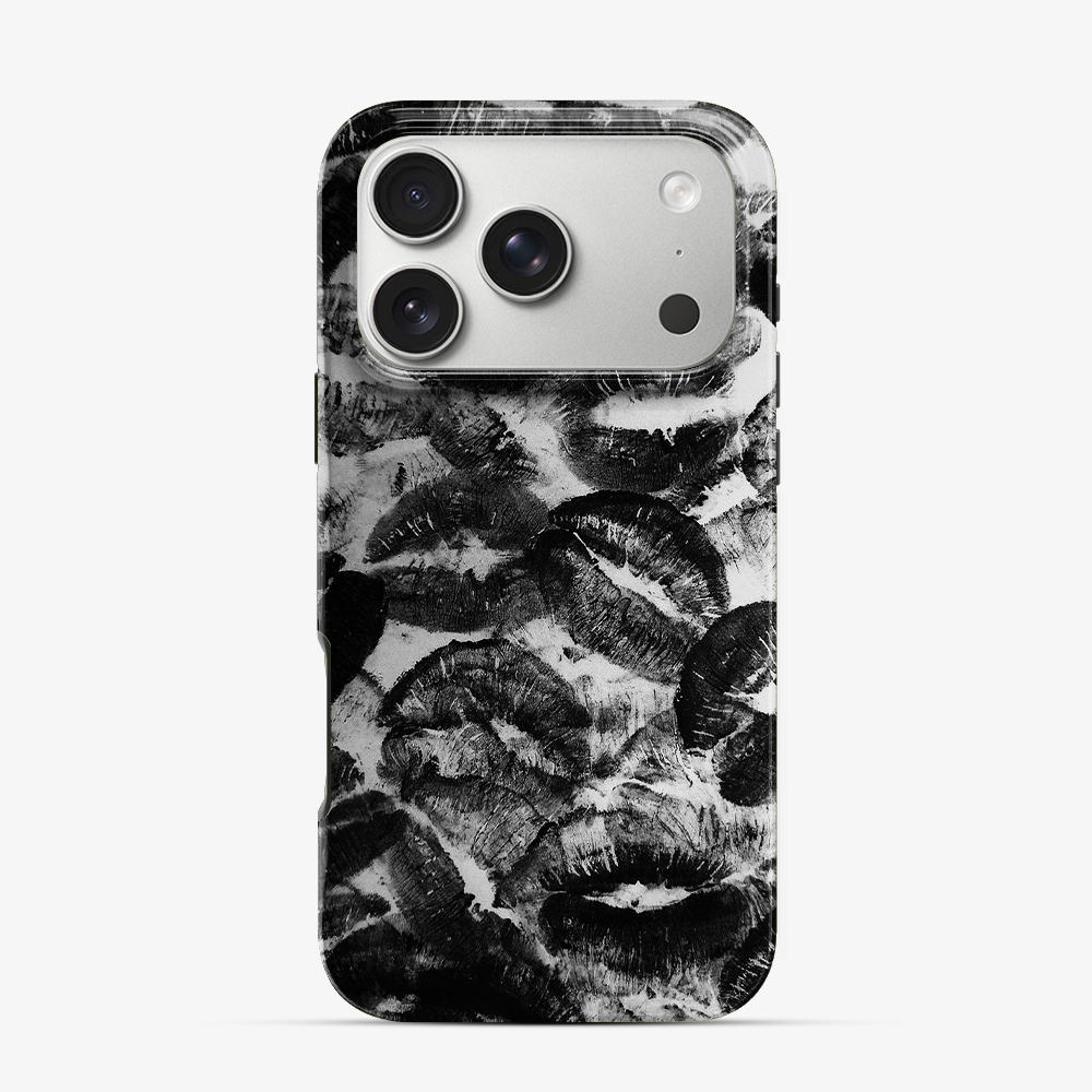 Black Lips Pattern iPhone 17 Pro Case