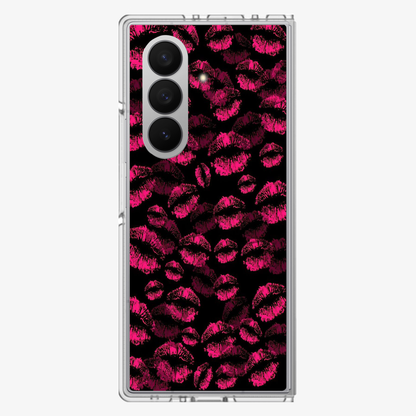 Pink Lips Pattern Samsung Z Fold Phone Case