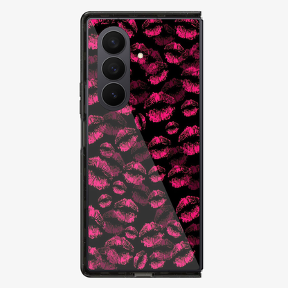 Pink Lips Pattern Samsung Z Fold Phone Case