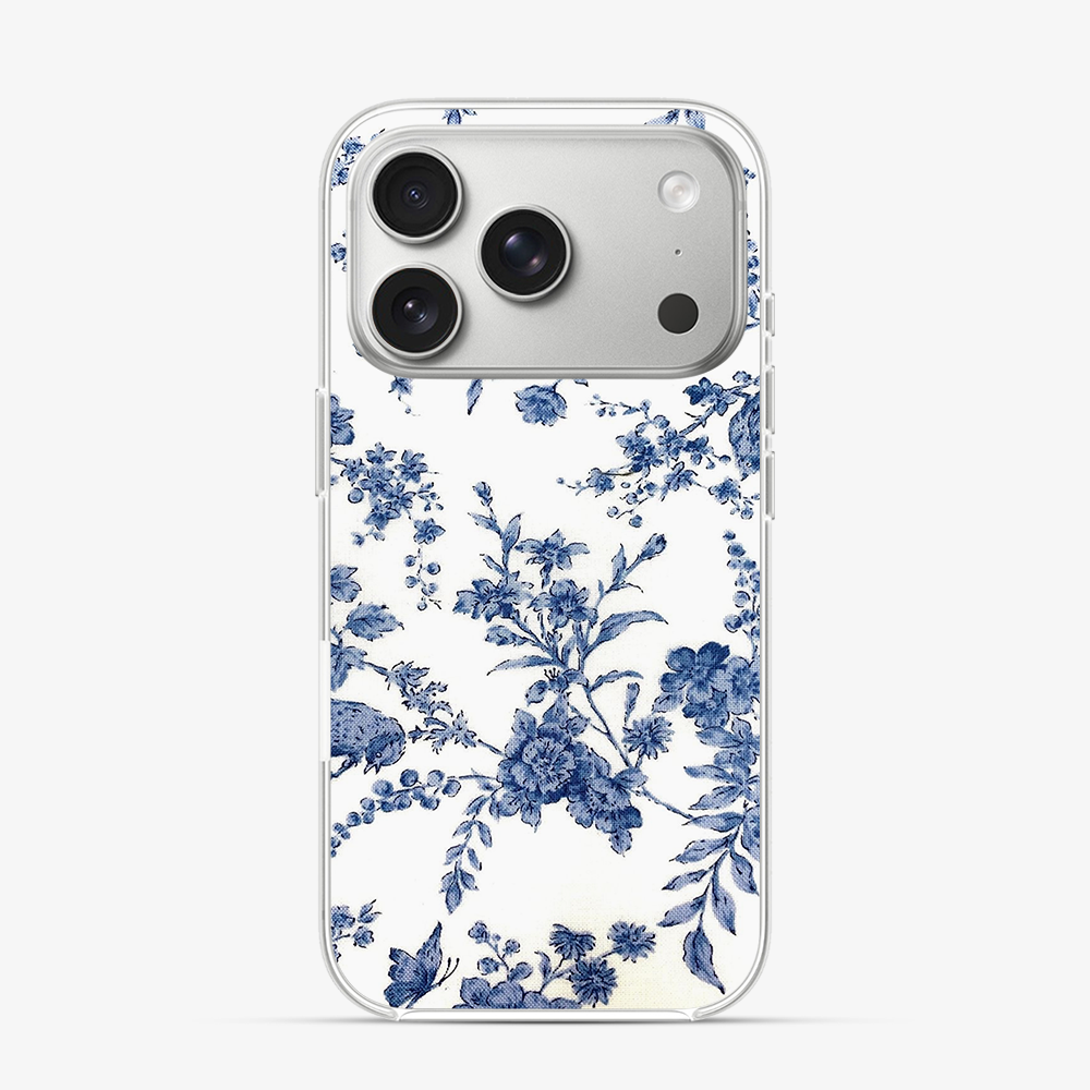 Blue Flowers iPhone 17 Pro Case