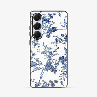 Blue Flowers Samsung Phone Case Glass Case
