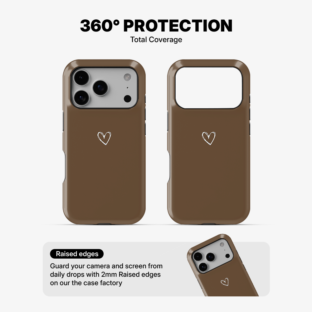 Brown Heart Phone Case