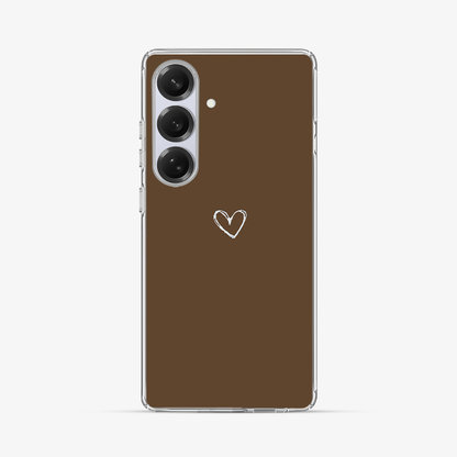 Brown Heart Samsung Phone Case Hard 2.0 Case
