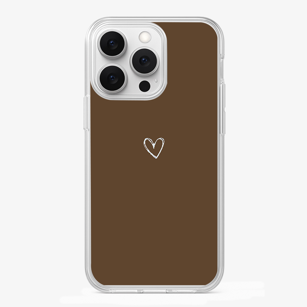 Brown Heart Phone Case Glass Case