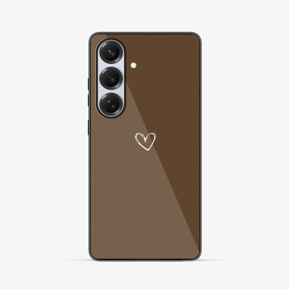 Brown Heart Samsung Phone Case Glass Case